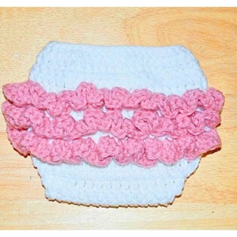 ### Crochet Baby Ruffle Diaper Cover