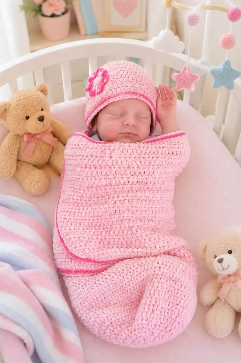 ### Adorable Crochet Baby Cocoon