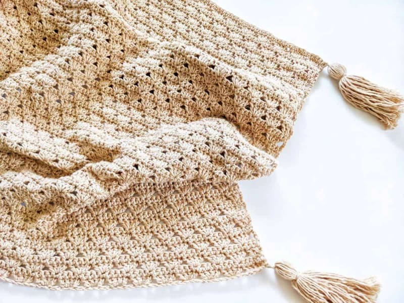 ## Crochet Shell Stitch Baby Blanket