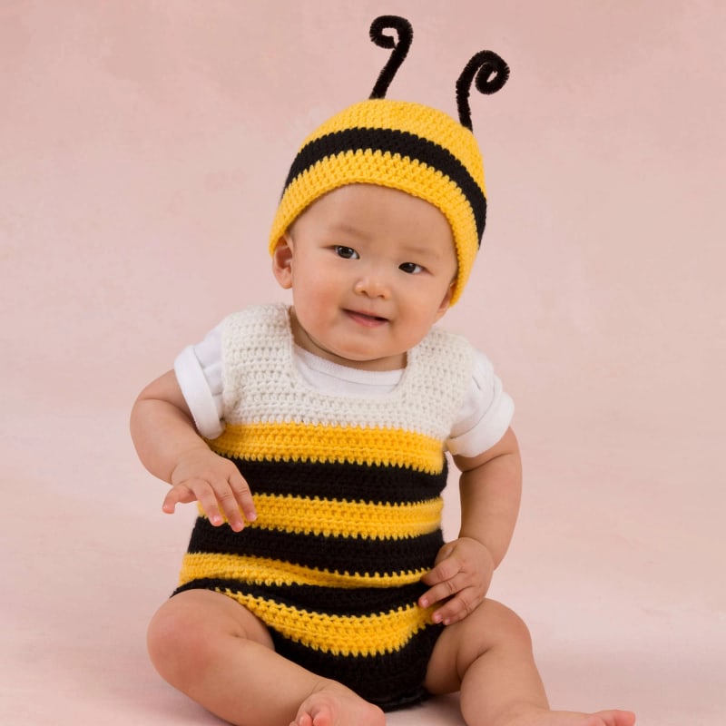 ## Little Baby Bee Playsuit & Hat