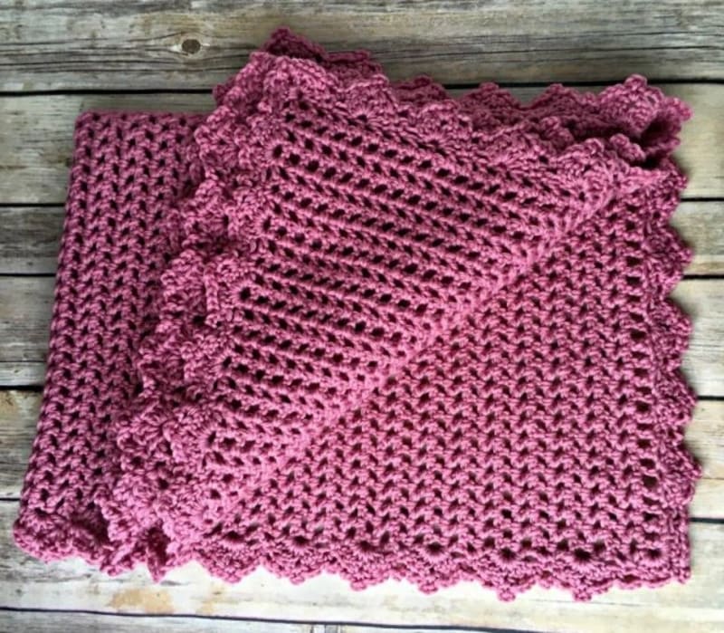 ## Pretty in Pink Heirloom Baby Blanket