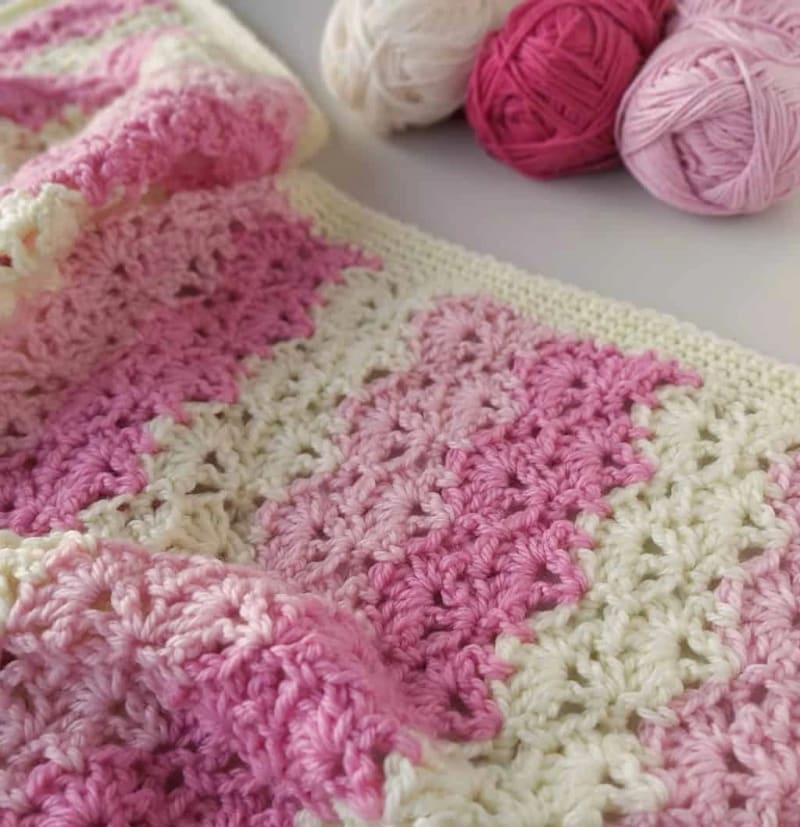 ## Lacy Shells Crochet Baby Blanket