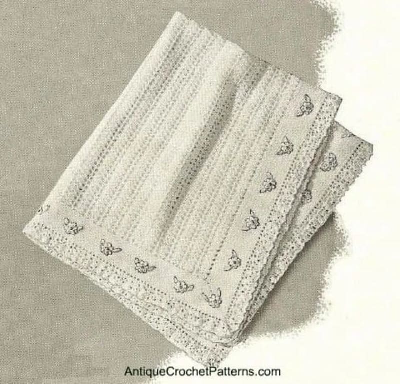 ## Embroidered Baby Blanket – Vintage 1947 Pattern