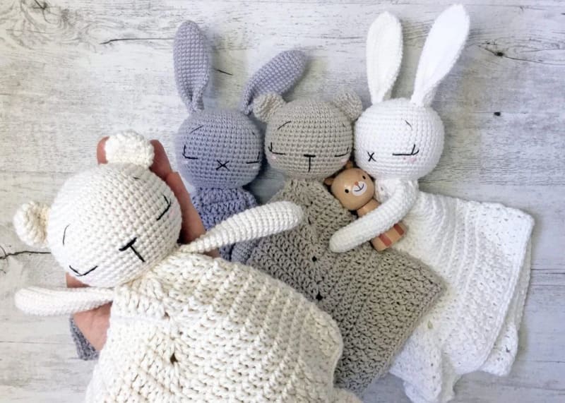 ## Sleepy Baby Bear & Bunny Lovey