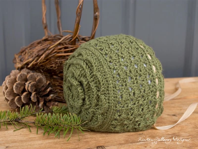 ## Rosemary Green Baby Bonnet