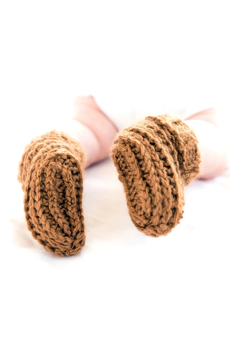## Ribbed Crochet Baby Booties