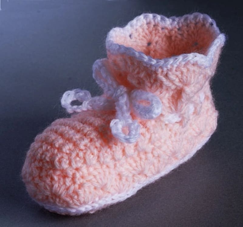 ## Vintage Styled Shell Stitch Baby Booties