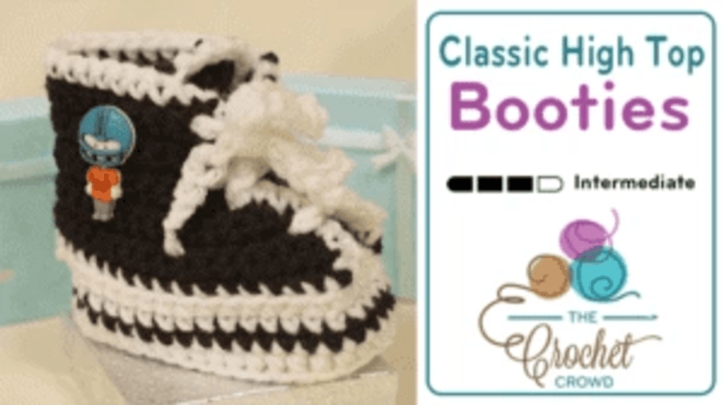 ## Classic Crochet High Top Baby Booties
