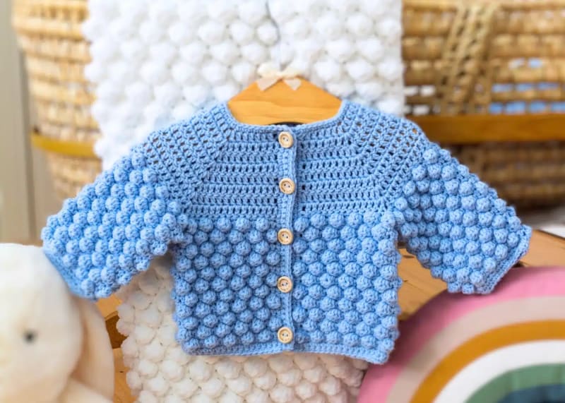 ## Bobble Crochet Baby Cardigan