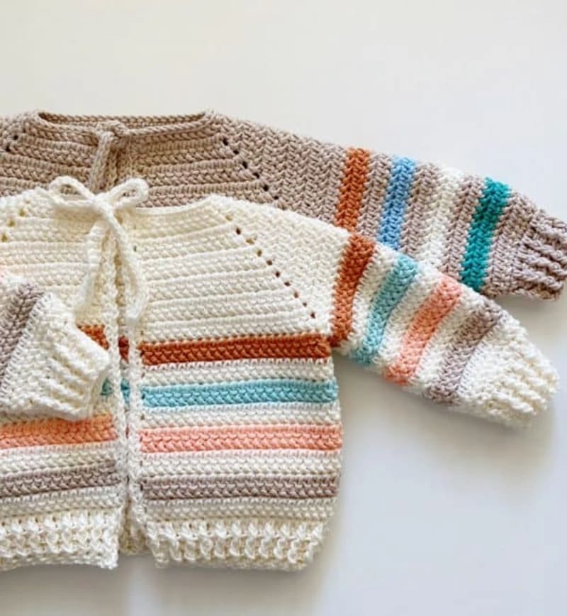 ## Cotton Stripes Baby Sweater