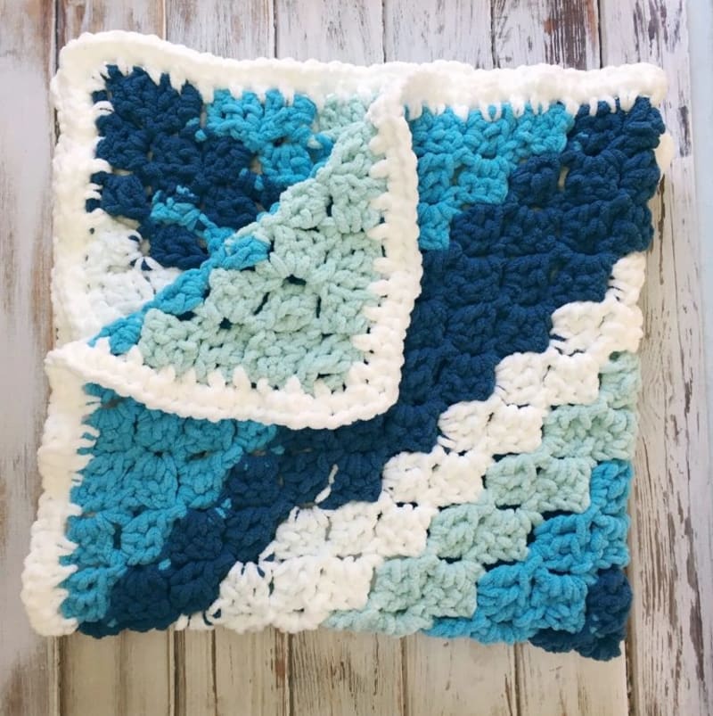 ## Easy C2C Striped Baby Blanket