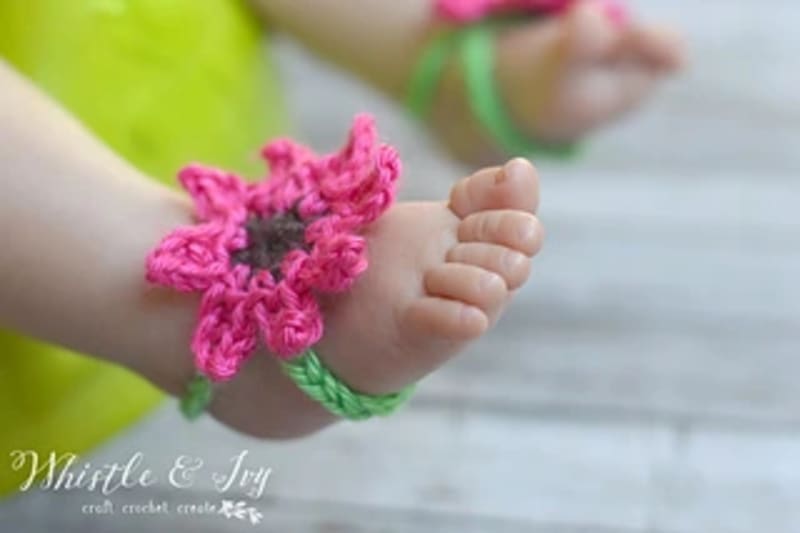 ## Flower Baby Barefoot Sandals