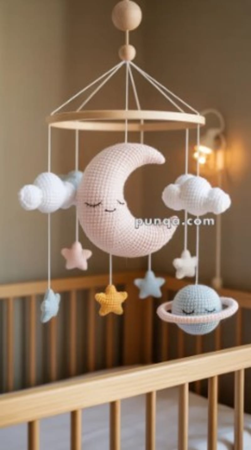 ## Amigurumi Celestial Baby Mobile