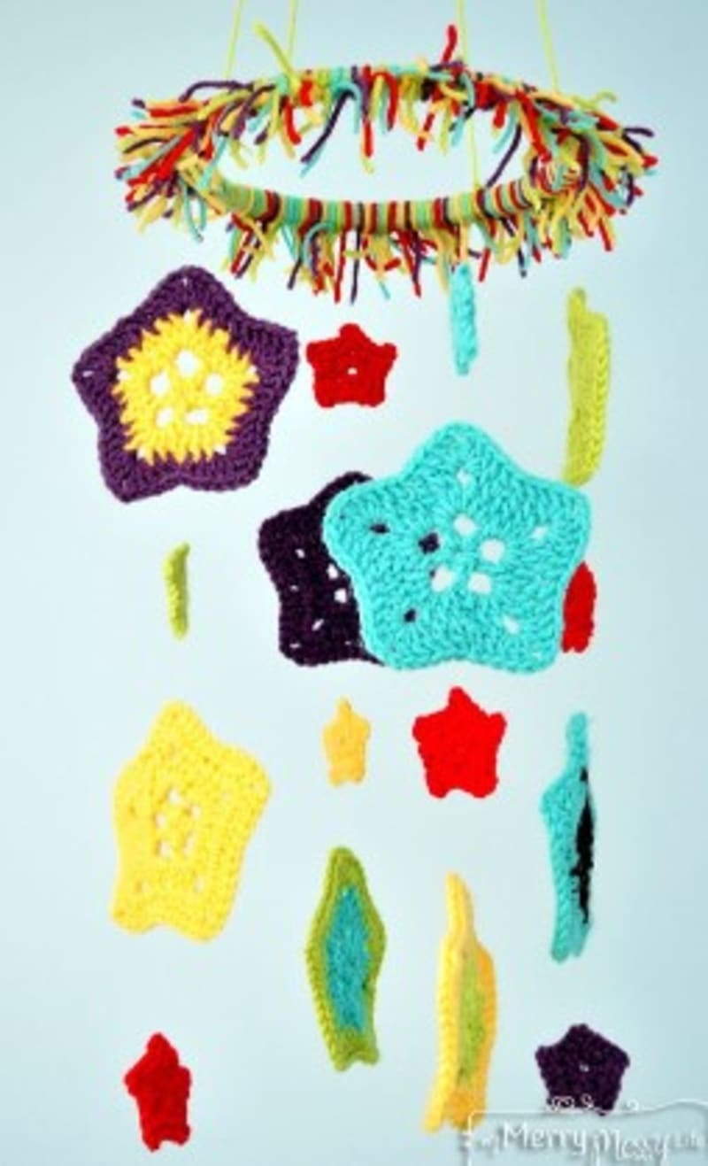 ## Free Crochet Star Baby Mobile