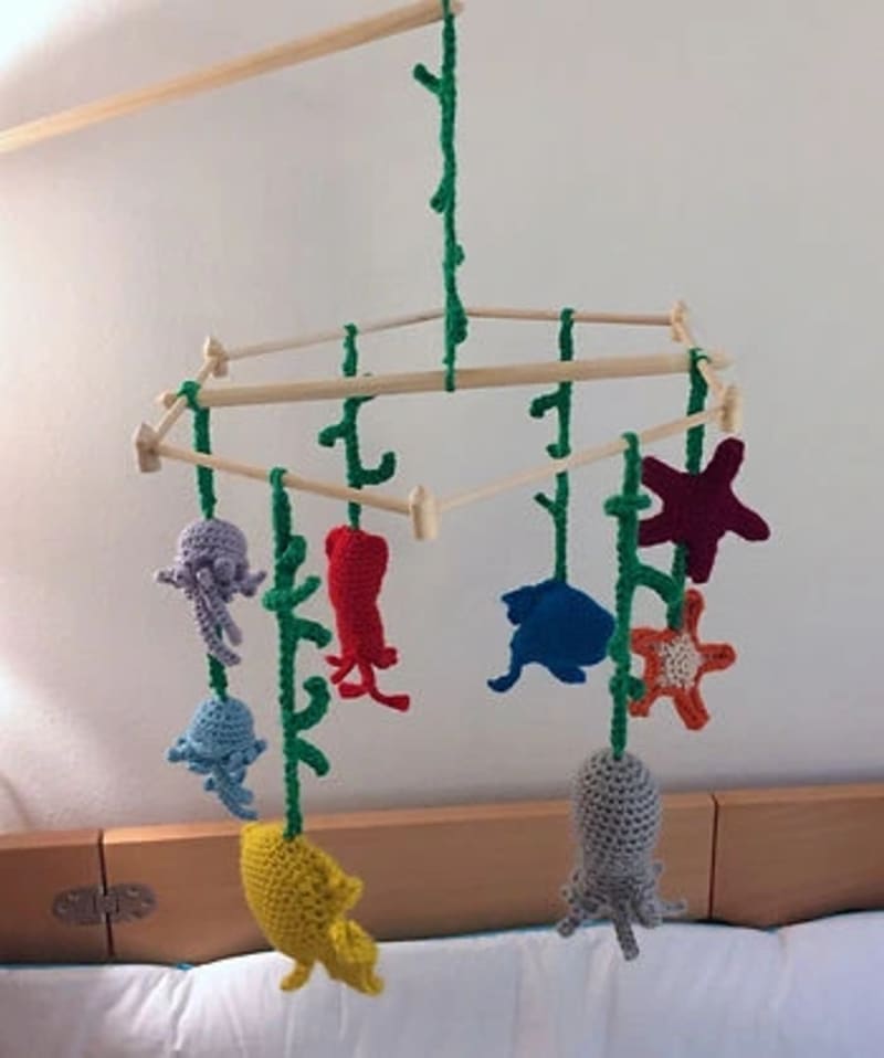 ## Sea Life Baby Mobile — Free Crochet Pattern