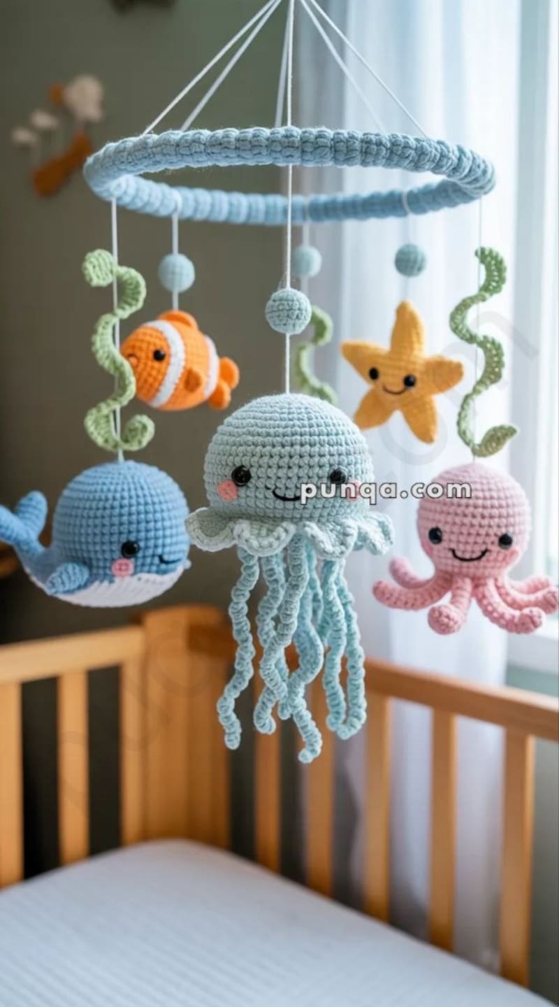## Amigurumi Ocean-Themed Baby Mobile