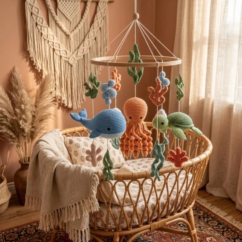 ## Ocean Baby Mobile — Whale, Octopus & Turtle