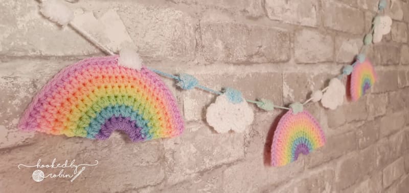 ## Crochet Rainbow Garland