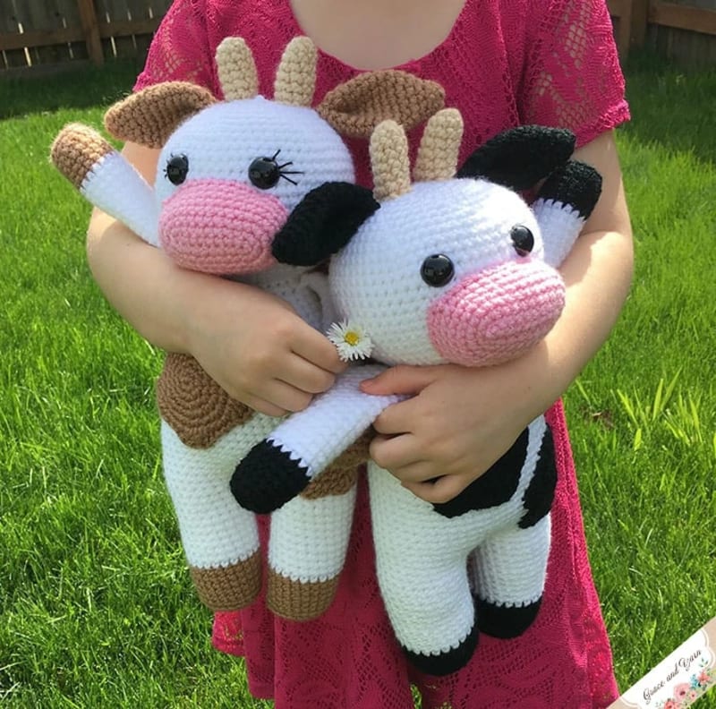 ## Crochet Cow Baby Mobile