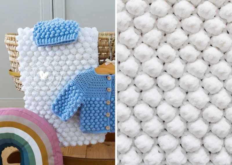## Bobble Stitch Baby Blanket