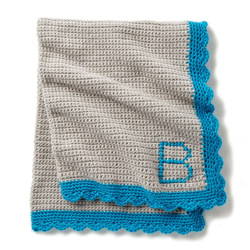 ## Bernat Monogram Baby Blanket