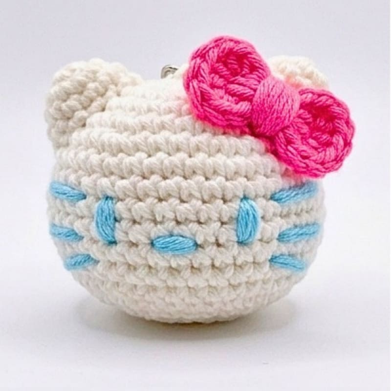 ## Mini Hello Kitty Crochet Keychain