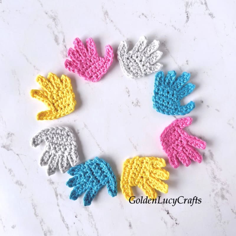 Crochet Handprint Applique by GoldenLucyCrafts