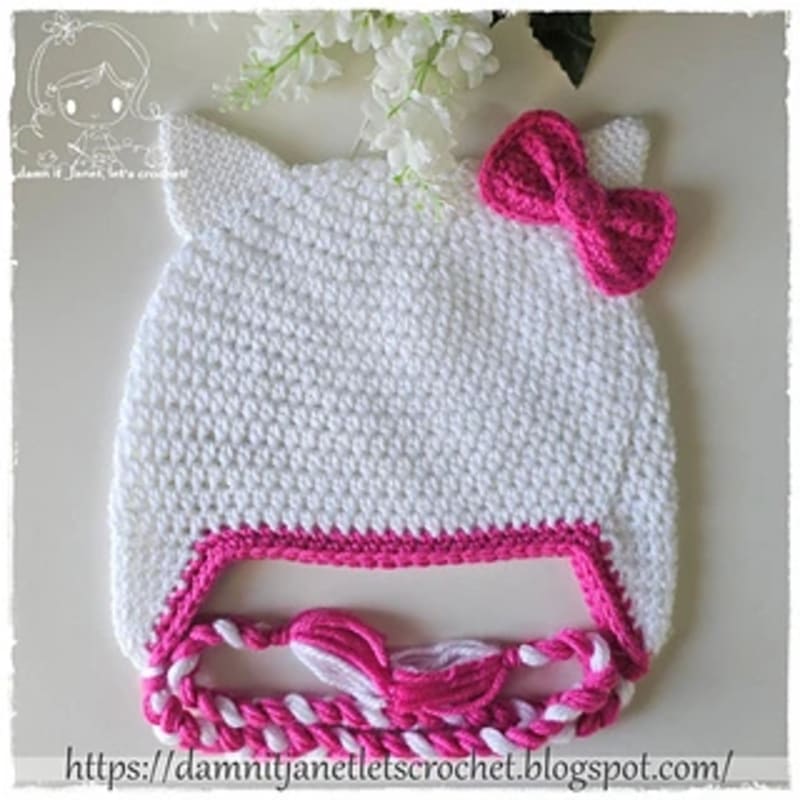 Hello Kitty Earflap Beanie by Janet Carrillo