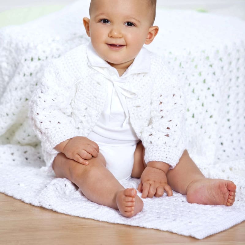 ## Shell Stitch Christening Set by Red Heart