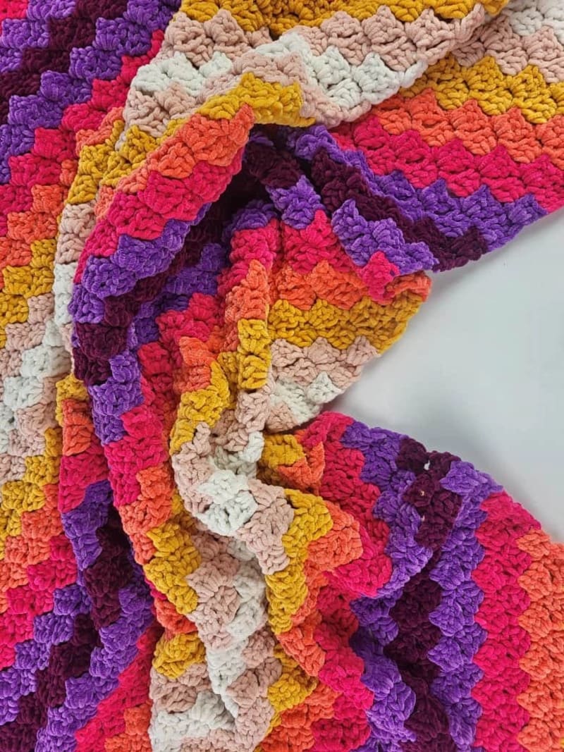 ## Quick & Colorful C2C Baby Blanket by Annie Design Crochet
