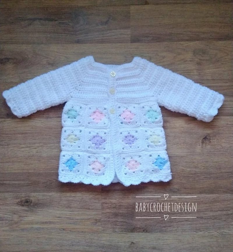 ## Granny Squares Cardigan by Baby Crochet Designs