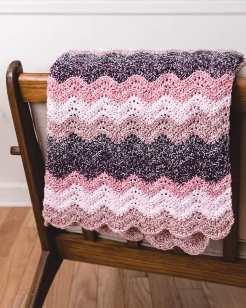 ## Free Crochet Ripple Baby Blanket by Sarah Maker