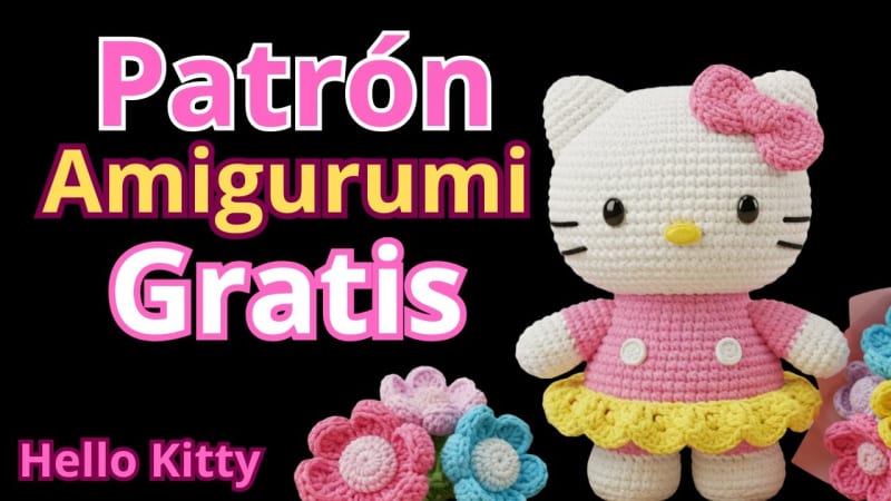 ## Hello Kitty in a Pink Dress by Patrones de Amigurumi Gratis