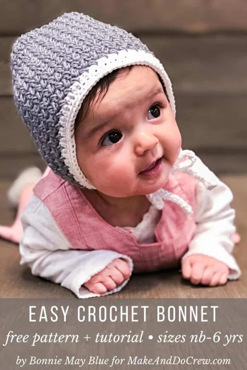 ## Easy Crochet Baby Bonnet by Make & Do Crew