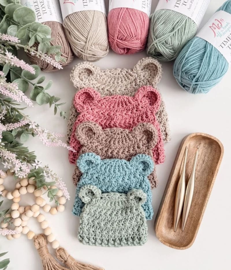 ## Star Stitch Baby Bear Hat by MJ's Off The Hook Designs