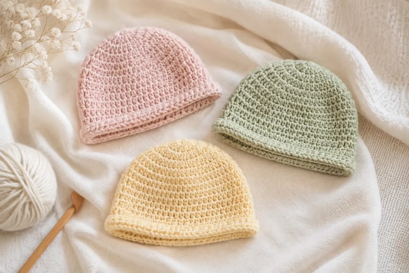 ## Crochet Baby Hat in Four Infant Sizes by PDecor