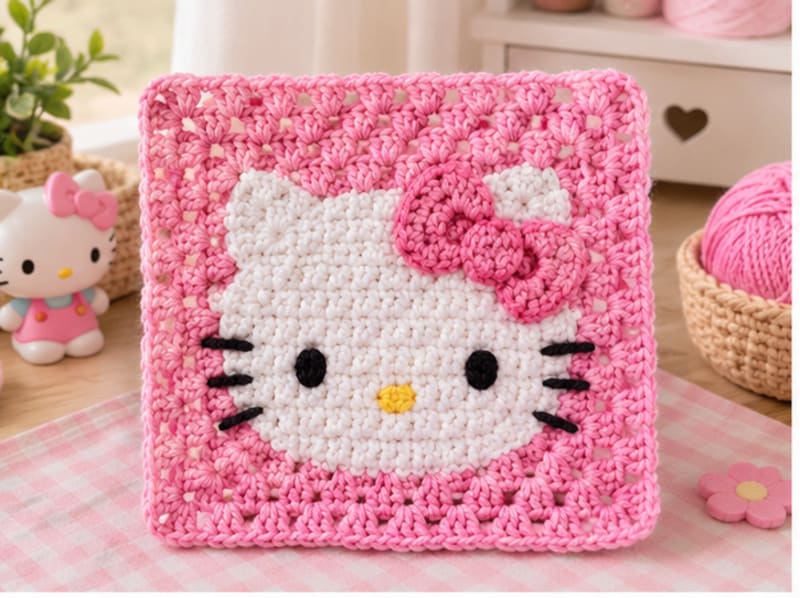 ## Hello Kitty Blanket Square by Secret of Grandma