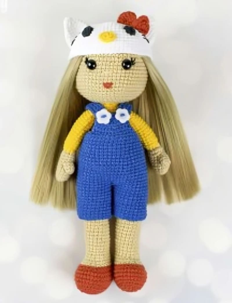 ## Crochet Doll in a Hello Kitty Costume by Amigurumi Today