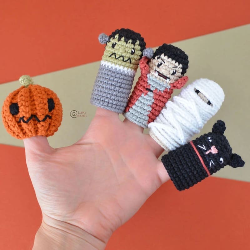 ## Halloween Finger Puppets by Elisa's Crochet