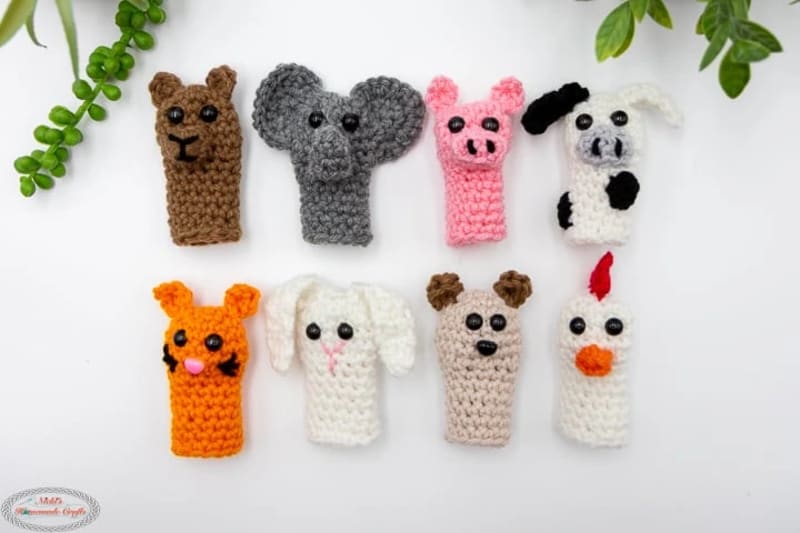 ## Crochet Animal Finger Puppets by Nicki's Homemade Crafts