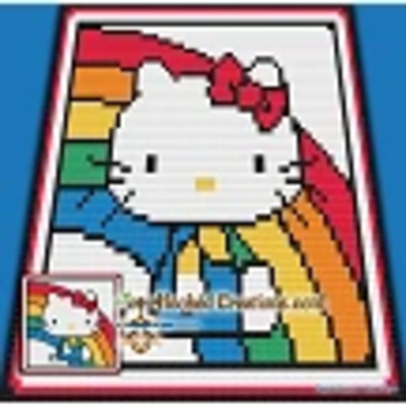 ## Hello Kitty C2C Square Throw Blanket Graphghan by Hooked Creation