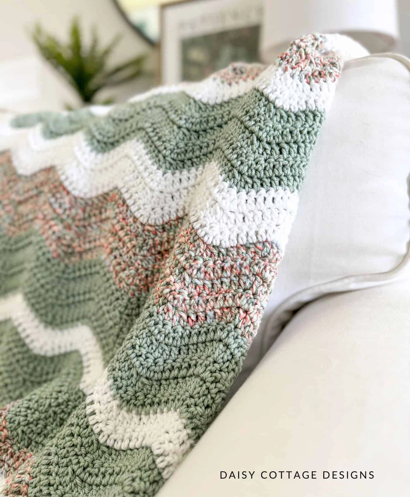 22. The Rosewood Ripple Baby Blanket Crochet Pattern