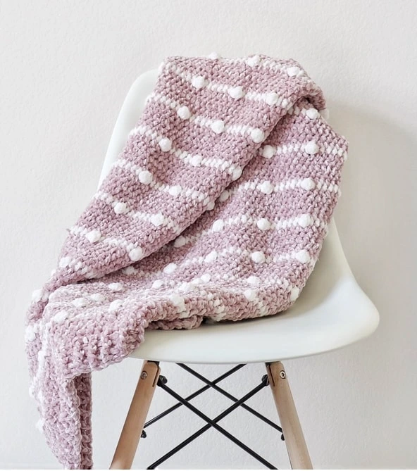 ### 2. Velvet Dotted Lines Blanket