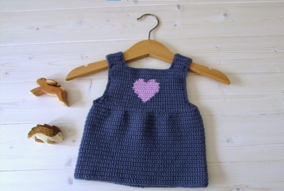 ### Heart Baby Pinafore Dress