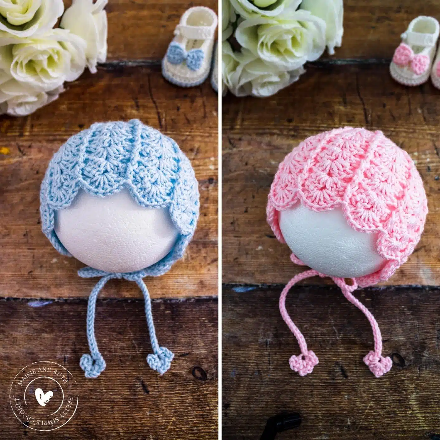 ### **Easy Crochet Baby Bonnet**
