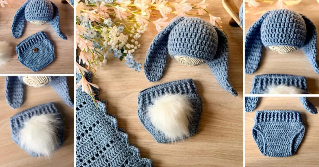 ### Newborn Bunny Hat and Diaper Cover