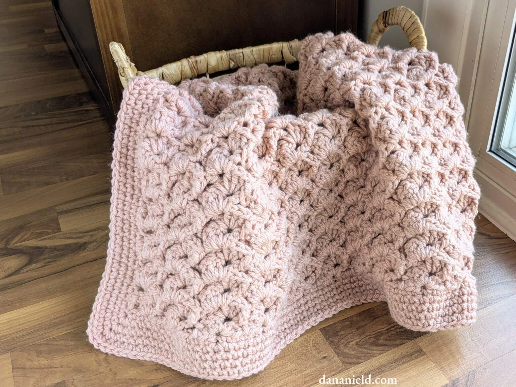 ## Chunky Slanted Shells Crochet Baby Blanket
