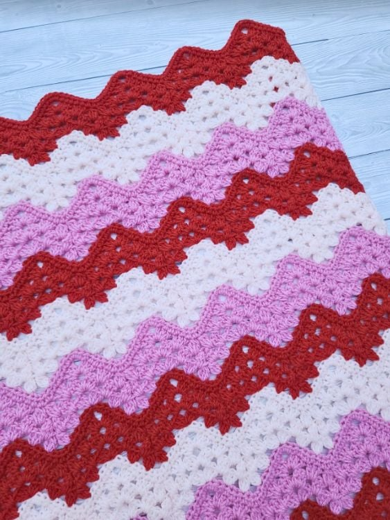 ## Strawberry Ripples Baby Blanket