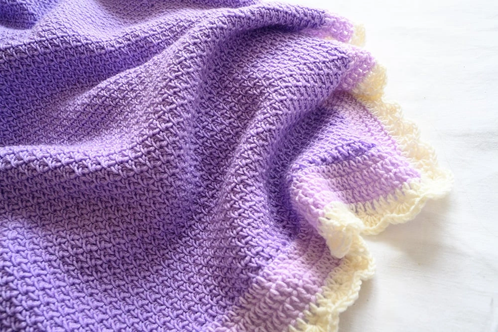 ## Crochet Moss Stitch Baby Blanket