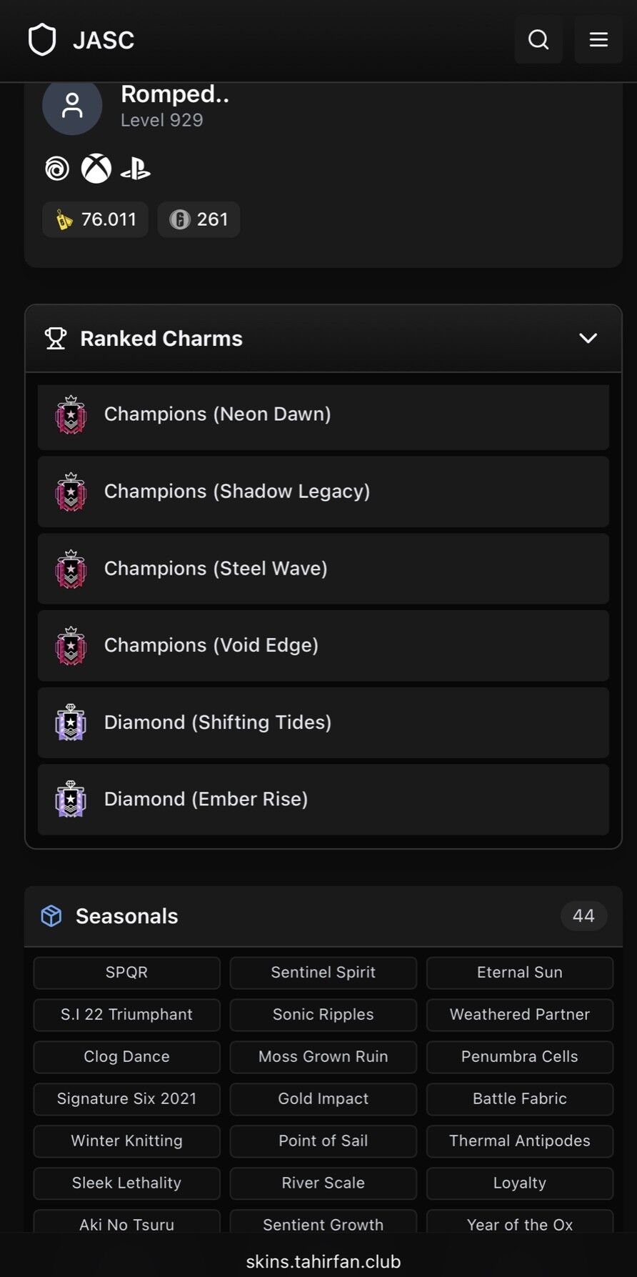 (FULL ACCESS) 7x OG DIAMONDS (EMBER) + 12x OG CHAMPIONS + 38x BLACK ICES + CHROMA STREAKS + 23x OG PRO LEAGUES + 36x E-SPORTS + 9x ELITES